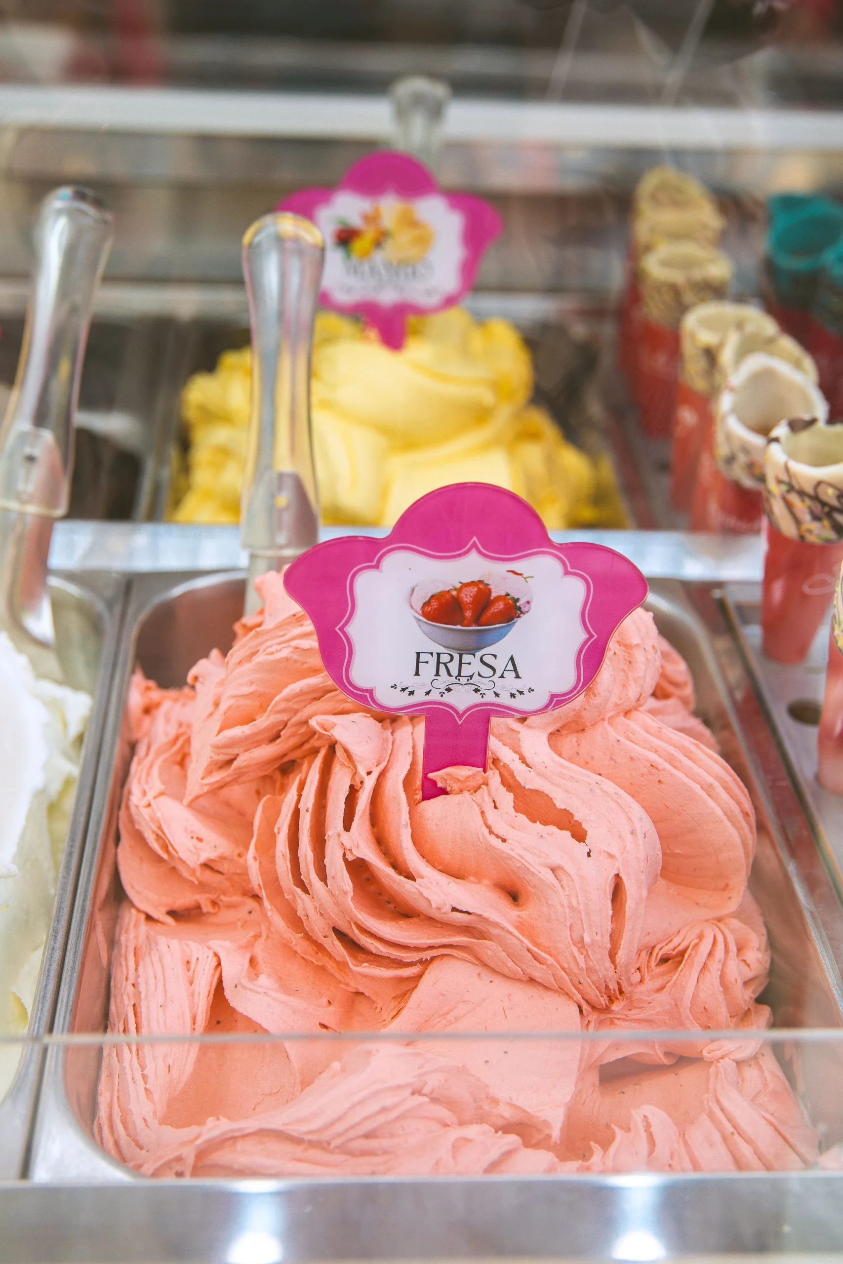 helado de fresa granada