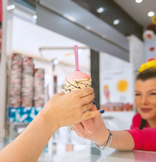 Cono Fior di Granada vegano con helado artesanal